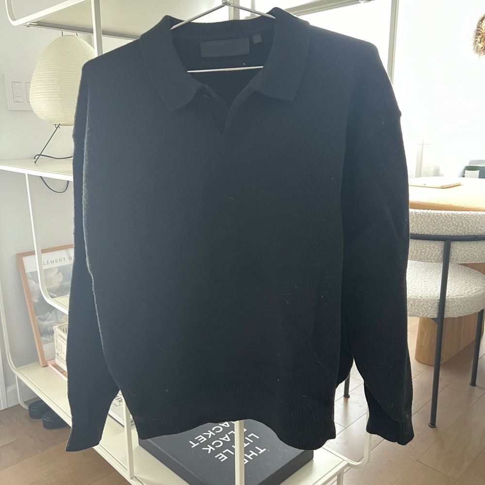 NWOT Fear of God Essentials Black Knit Polo